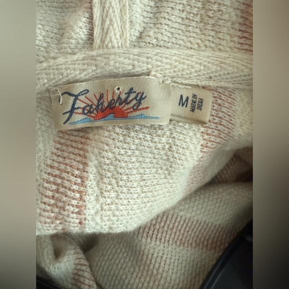 Faherty DAY TRIPPER HOODIE DAYTRIPPER STRIPE Womens Medium Baja Neutral - Picture 4 of 5